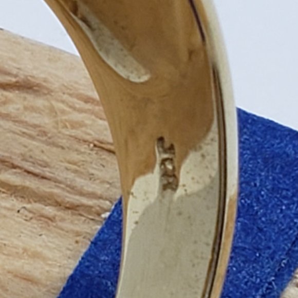 14K Gold ring with orange Sapphires and diamonds - Picture 6 of 13